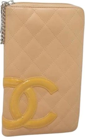 Chanel Pre-owned Wallets, female, Beige, Size: ONE SIZE Pre-owned Leather Wallet
