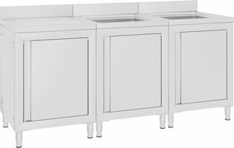 vidaXL Vidaxl - Fregadero de cocina profesional acero inoxidable 180x60x96 cm