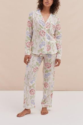Desmond & Dempsey Long Pajama Set in Dorothea Cream at Nordstrom, Size Xx-Large Uk