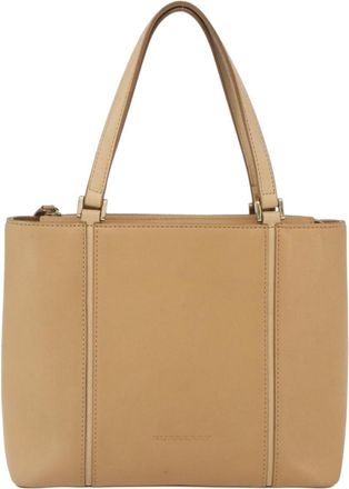 Burberry Vintage Handbag Leather Beige Leather Handbag (Pre-Owned)