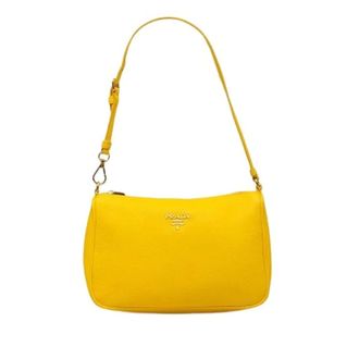 Prada Pre-owned Vintage Schoudertas - Dames - Pre-owned - Geel - Maat: ONE Size Leer
