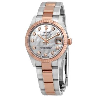 Rolex Datejust 31 Mother of Pearl Diamond Dial Automatic Ladies Steel and 18kt Everose Gold Oyster Watch 278271MDO