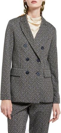 ottod'Ame Printed Double Breasted Blazer in Night at Nordstrom, Size 40 It