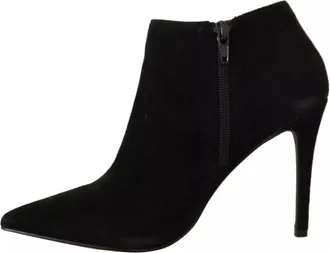 Steve Madden Black Suede Leather Stiletto Heels Boots Womens Shoes (Pre-Owned)