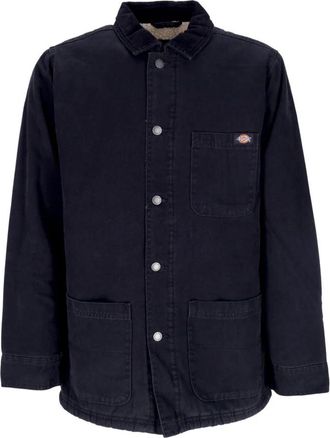 Dickies Canvas Werkjas Zwart Sherpa Interieur - Heren - Zomerjassen - Zwart - XL - Katoen - Jassen