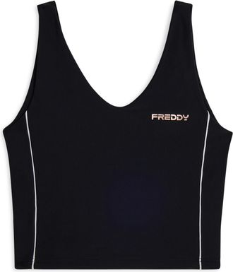 Freddy Canotta cropped con profili a contrasto e scollo ampio