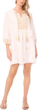 Vince Camuto Floral Brocade Shift Minidress in Camel at Nordstrom, Size Xx-Small