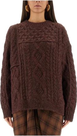 Isabel Marant Jersey de punto con cuello redondo y ochos - Knitwear - Mujer - Rojo - S