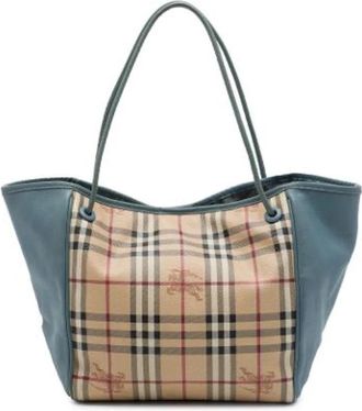 Burberry Pre-owned Canterbury Tote Bag - Dames - Vintage Shopper - Beige - ONE Size - Leer - Vintage