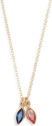 Set & Stones Marquise Multibirthstone Charm Necklace in Gold /2 Charms at Nordstrom