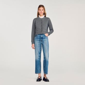 Sandro Cárdigan cuello desmontable volante