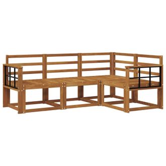 vidaXL Set Di Divani Da Esterno 4 Pz Naturale Legno Di Acacia Massello Vidaxl