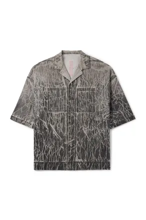 Rick Owens Magnum Tommy Foil-Coated Denim Shirt