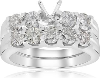 Pompeii3 1 3/4ct Diamond Engagement Wedding Ring Setting Mounting U Prong Five Stone