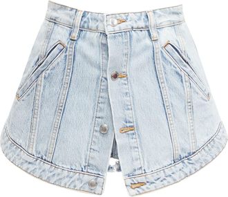 Alexander Wang Washed Cotton Layered Skort High Waist Cutaway Shorts