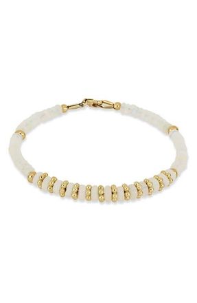 Bony Levy 14K Gold Iris White Opal Beaded Bracelet in 14Ky 51Oprd11.65 at Nordstrom, Size 6.5