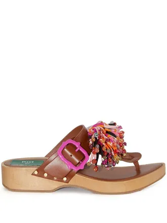 Pucci Sandali Birgitt Pom Pom - Marrone