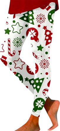Generic Christmas Leggings for Women UK Funny Xmas Tree Reindeer Wine Glass Snowflake Printed Trendy Holiday Yoga Pants Skinny High Waist Sports Tights Ladies