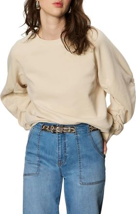Sanctuary Shirred Sleeve Sweatshirt In Vanilla Cream