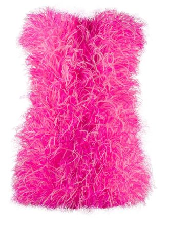 The Attico Abito corto con piume - Rosa