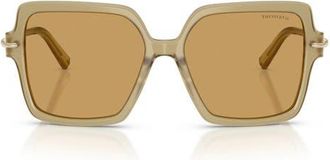 Tiffany & Co. 57mm Square Sunglasses in Transparent Coca Cola /Ochre at Nordstrom