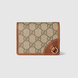 Gucci GG Emblem Small Wallet, Beige, GG Canvas