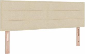 vidaXL Box Spring Bed with Mattress Cream 90x200 cm Fabric Cream vidaXL