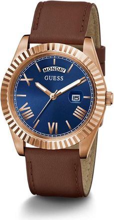 Guess Connoisseur Horloge - Heren - Horloges - Bruin - ONE Size - Leer - Accessoires