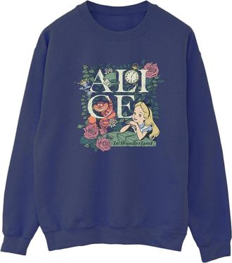 Disney Dames/Dames Alice In Wonderland Leafy Garden Sweatshirt (Marineblauw)