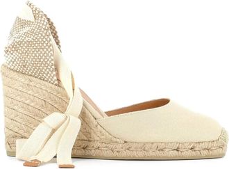 Castaner 90mm round-toe espadrilles - women - Organic Cotton/Sheepskin/Rubber - 36 - Neutrals