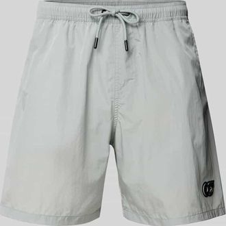 AlphaTauri Badeshorts aus leichtem Material Modell PETAL in Hellgrau, Gr&ouml;&szlig;e XL