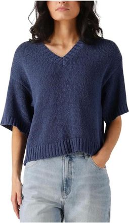 Moss Copenhagen Truien & Vesten, Dames, Blauw, M, V-hals Pullover