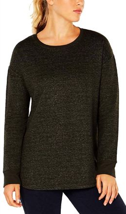 32 Degrees Womens Activewear Fleece Athleisure T-Shirt In Dark Moss Green