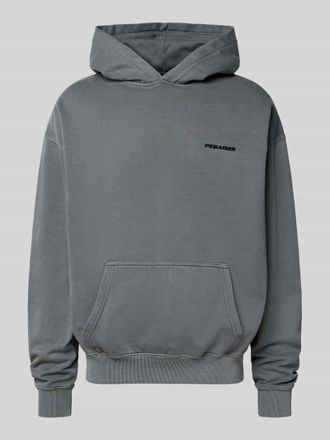 Pegador Oversized Hoodie mit Logo-Stitching und Känguru-Tasche in Anthrazit, Größe XL