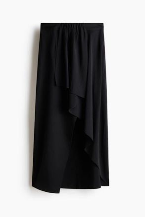 H&M Draped-panel Asymmetric Skirt in Black at Nordstrom, Size 10