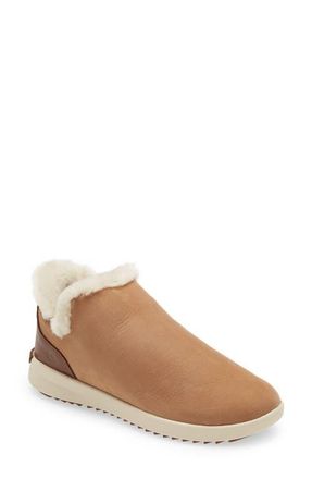 Olukai Malua Hulu Genuine Shearling Slip-On Sneaker in Tan/Tapa at Nordstrom, Size 6.5