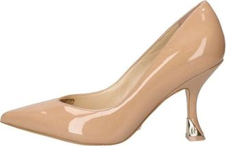 Guess Schoenen, Dames, Bruin, 39 EU, Lakleren hakken met logodetail