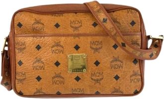 MCM Pre-owned Cross Body Bags, female, Brown, Size: ONE SIZE Pre-owned Leather Shoulder Bag
