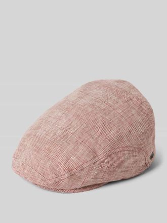 Bugatti Schieberm&uuml;tze aus Leinen mit Label-Detail in Dunkelrot, Gr&ouml;&szlig;e 57