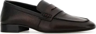 Dries Van Noten Womens Dark Brown Leather Loafers Tan Sneaker