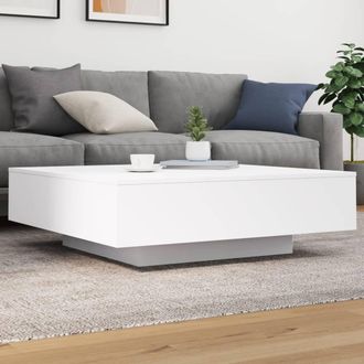 Berkfield Home Coffee Table White 100x100x31 cm Engineered Wood | Size: 100 x 100 x 31 cm