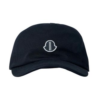 Moncler Caps, unisex, Black, Size: ONE SIZE Embroidered Logo Gabardine Baseball Cap