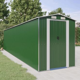 Berkfield Home Garden Shed Green 192x855x223 cm Galvanised Steel | Size: 192 x 855 x 223 cm