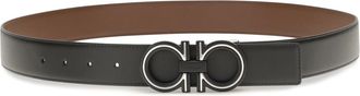Ferragamo Mens Reversible Leather Belt Blue Patterned Navy Calf Bos Taurus E Braces