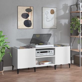 vidaXL Vidaxl - Mobile Porta Dischi Bianco 121x38x48 Cm In Legno Multistrato
