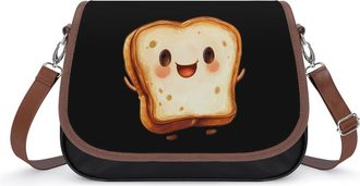 Generic Cute Toast Small Womens Crossbody Bags Shoulder Handbag with Adjustable Strap for Travel