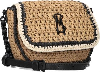 Steve Madden Tassen, Dames, Bruin, ONE Size, Zwarte Schoudertas Bmars Stijl