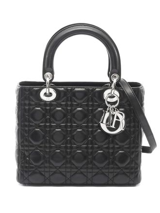 Dior 2000s Lady Dior leather handbag - women - Calf Leather - One Size - Black