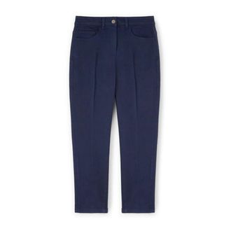 Motivi Carrot Pants Rianne in Drill - Dames - Slim Fit Broeken - Blauw - XS - Katoen - Broeken