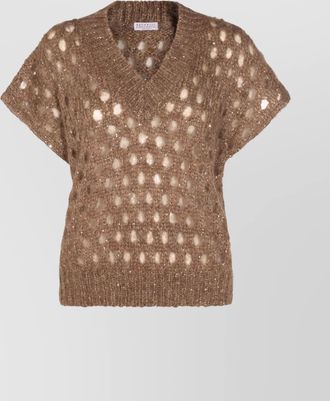 Brunello Cucinelli crewneck knitwear sequin embellishments